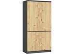 Akord Armadio 4 Ante Grafite/Rovere Artisan 90X51X180 Cm