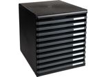 Cassettiera Exacompta Modulo A4 Grigio Scuro 10 Cassetti Aperti