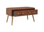 Syfax™ Tavolino Da Salotto Marrone 80X40X46 Cm In Pelle Finta