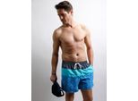 Badeshorts FEEL GOOD, Herren, Gr. 10, Normalgrößen, bunt (marine, türkis), Polyester, Badehosen Badeshorts Strandshorts