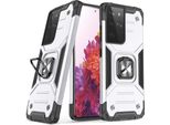 Wozinsky Anello Armatura Custodia Ibrida Corazzata + Supporto Magnetico Samsung Galaxy S22 Ultra Argento