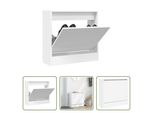 The Living Store Scarpiera Bianca 60X21X57 Cm Materiale In Legno