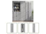 The Living Store Credenza Grey Sonoma 50X42,5X185 Cm Materiale A Base Di Legno