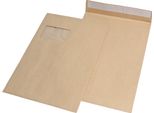 Mayer-Network 30007067 Tasche Pieghevoli - C4, Finestra, Piega 20 Mm, Fondo A Blocco, Adesivo Sensibile Alla Pressione, 120 G/M², Marrone, 100 Pezzi