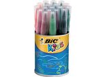 Penne Con Punta In Fibra Bic Kids Visaquarelle, 18 Barattoli Rotondi