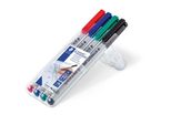 10X Staedtler® 316 WP4 Penna A Punta Fine Lumocolor® Penna Universale Non Permanente, F, Staedtler Scatola Con 4 Colori