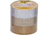Nastro Adesivo Decorativo Folia "Glitter Tape"", Argento/Oro Chiaro/Oro"