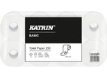 Katrin® 169505 Toilettenpapier Basic Toilet - 2-Lagig, Naturweiß, 8 Rollen à 250 Blatt