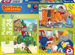 3 X 24 Pezzi Schmidt Spiele Puzzle Per Bambini Benjamin BlüMchen In Action 56207