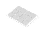 Metaltex 297254014 Piedini In Feltro Quadrati 2X2Cm, Bianchi (Confezione Da 12)