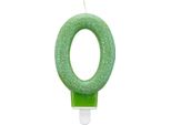 Amscan Candela Numero Compleanno Glitter SG12862 (6) (Verde)