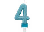 Amscan Candela Numero Compleanno Glitter SG12862 (8) (Blu)