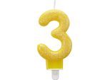 Amscan Candela Numero Compleanno Glitter SG12862 (7) (Giallo)