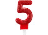 Amscan Candela Numero Compleanno Glitter SG12862 (9) (Rosso)