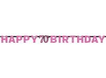 Amscan Prism Banner Con Scritta Happy 70Th Birthday, Design Glitter SG12866 (70) (Rosa)