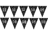 Bandiera Unica Per Feste In Nero/Argento, Bandierine Triangolari SG5030 (13) (Nero/Argento)