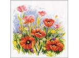 Rto Set Punto Croce "Papaveri"" M140, Motivo Di Conteggio, 30X30 Cm"