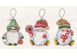 Luca-S Set Per Punto Croce "Elfi Di Natale 3 Pezzi"", Schema Per Il Conteggio, Ca. 9X8Cm"