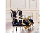 Poltrona Wing Chair Design Divano Imbottito Divano Barocco Stile Seduta 1 Posto Tessile