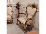 Sedia Ad Ala Poltrona Design Tappezzeria Divano Divano Chesterfield Tessile Oro Nuovo