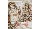 Luca-S Set Per Punto Croce "Babbo Natale Bianco Con Albero Di Natale"", Schema Per Il Conteggio, 25X32Cm"