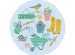 Modello Fuori Produzione Set Per Punto Croce Bothy Threads "Garden"", Schema Contato, XJH4P, Diam. 17,5 Cm"