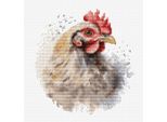 Luca-S Kit Per Ricamo A Punto Croce Con Cerchio "La Gallina"", Schema Di Conteggio, 15X16Cm"