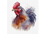 Kit Per Ricamo A Punto Croce Luca-S Con Cerchio Da Ricamo "Il Gallo"", Schema Contato, 13,5X15Cm"