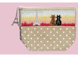 Borsa Le Bonheur Des Dames Contato Kit Punto Croce "Pochette Parisian Cats"", 23X17X8,5Cm"