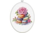 Luca-S Kit Per Ricamo A Punto Croce Con Cerchio "French Macarons"", Schema Di Conteggio, 16X15Cm"