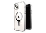 Speck Presidio Perfect-Clear Clicklock Magsafe Apple Iphone 15 Plus / 14 Plus (Trasparente/Finitura Cromata/Argento Sierico)