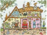 Kit Per Ricamo A Punto Croce Bothy Threads "Cat House"", Schema Per Il Conteggio, XCT42, 36X27Cm"