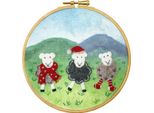 Kit Per Ricamo In Feltro Bothy Threads Con Telaio Da Ricamo "Maglione Di Lana"", Sfondo Stampato, EFE1, Diam 15 Cm"
