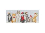 Kit Per Ricamo A Punto Croce Bothy Threads "Festive Cats"", Schema Contato, XKTB11, 39X16Cm"