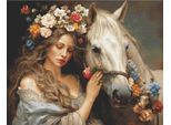Pacchetto Da Ricamo Luca-S Gobelin "Collezione Oro La Fata Dei Fiori"", Schema Di Conteggio, 27,5X22Cm"