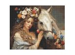 Luca-S Kit Per Ricamo A Punto Croce "Collezione Oro La Fata Dei Fiori"", Schema Contato, 44X35Cm"