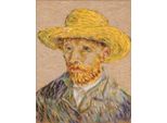 Kit Punto Croce Panna "Serie Oro. Autoritratto Con Cappello Di Paglia. Vincent Van Gogh"", 21,5X27Cm"