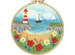 Kit Per Ricamo In Feltro Bothy Threads Con Telaio Da Ricamo "Poppy Bay"", Sfondo Stampato, EFE7, Diam 15 Cm"