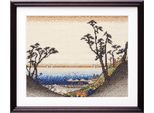 Kit Per Punto Croce Contato Olympus "Veduta Del Pendio Di Shiomi (Shirasuka) Di Ando Hiroshige"", 29,5X37 Cm, Originale Dal Giappone"