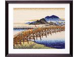 Kit Olympus Per Punto Croce Contato "Okazaki, Ponte Yahagi Di Utogava Hiroshige"", 29,5X37Cm, Originale Dal Giappone"