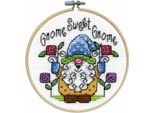 Kit Per Ricamo A Punto Croce Design Works Con Cerchio Da Ricamo "Gnomo"", Schema Di Conteggio, Diam. 10 Cm"