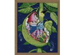 Kit Per Ricamo A Punto Croce Design Works "L'elfo Della Buonanotte"", Schema Contato, 23X30Cm"