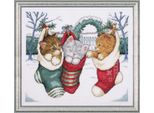 Kit Da Ricamo A Punto Croce Design Works "Cosy Kittens"", Schema Contato, 30X36Cm"