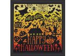 Kit Per Ricamo A Punto Croce Design Works "Happy Halloween"", Schema Contato, 25X25Cm"