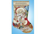 Kit Per Ricamo A Punto Croce Design Works "Il Laboratorio Della Calza Di Natale Di Babbo Natale"", Schema Contato, 43X30Cm"