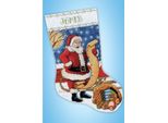 Kit Per Ricamo A Punto Croce Design Works "Calza Di Natale Lista Di Babbo Natale"", Schema Contato, 43X30Cm"