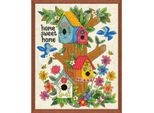 Kit Per Ricamo A Punto Croce Design Works "Home Sweet Home, Casa Degli Uccelli"", Schema Contato, 23X30Cm"