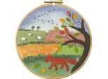 Kit Per Ricamo In Feltro Bothy Threads Con Cerchio Da Ricamo "Falling Leaves"", Sfondo Stampato, EFE9, Diam 15Cm"