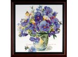 Kit Per Ricamo A Punto Croce Design Works "Pansies"", Schema Contato, 36X36Cm"