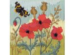 Confezione Da Ricamo A Punto Lungo Bothy Threads "Red Poppies"", Prestampata, Lsrp, 20,5X21,5Cm"